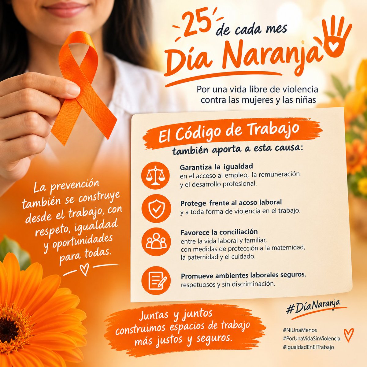 AdaIris578218's tweet photo. 🧡 Cada 25, el naranja nos recuerda que poner fin a la violencia contra las mujeres y las niñas es una responsabilidad de todos. Desde el ámbito laboral también se construye una sociedad más justa: promoviendo la igualdad, el respeto, la no discriminación.
#MtssCuba https://t.co/G0YkYwa4Xy