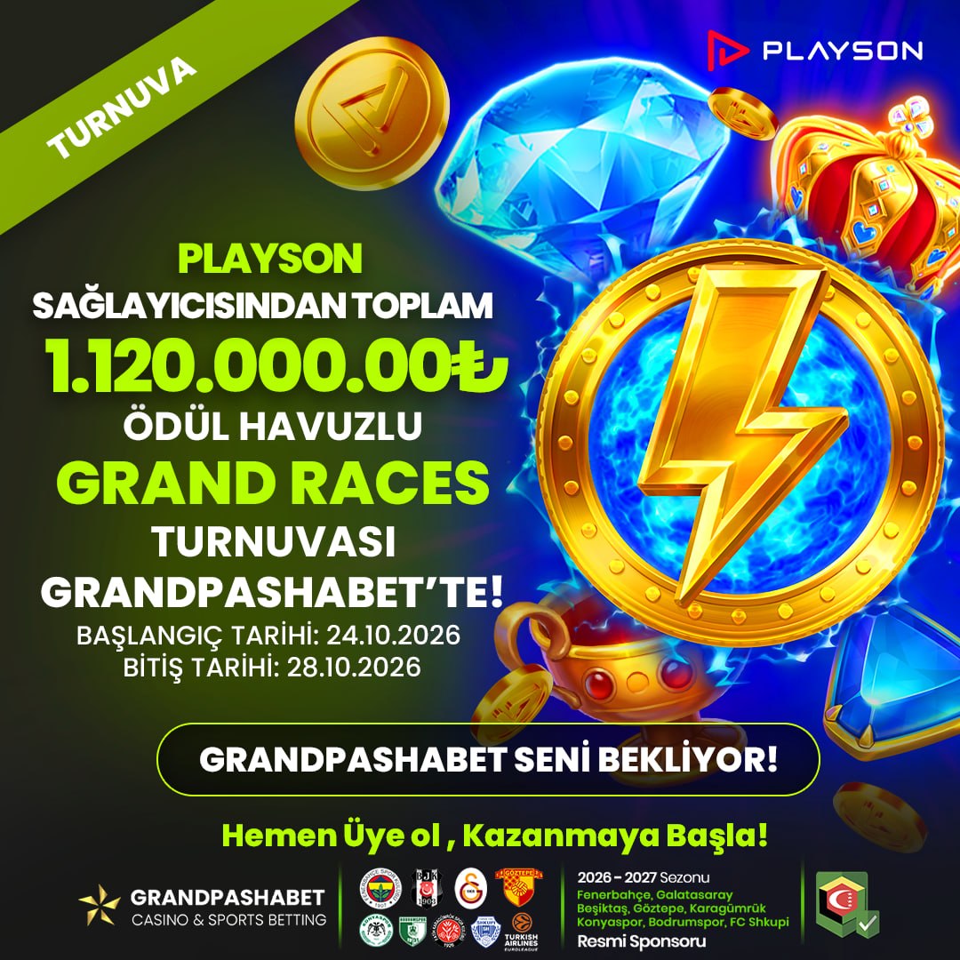 GpashaTR's tweet photo. 🪙 Playson Grand Races Turnuvası GrandPasha'da!

🤑 Ödül Havuzu: 1.120.000,00₺ 
💸 Minimum bahis sadece 1₺! 

🎯 Puanlarını topla, rakiplerini geride bırak! 
🏆 Sıralamada yüksel, büyük ödüller için yarışta yerini al! https://t.co/Rca461TAuM