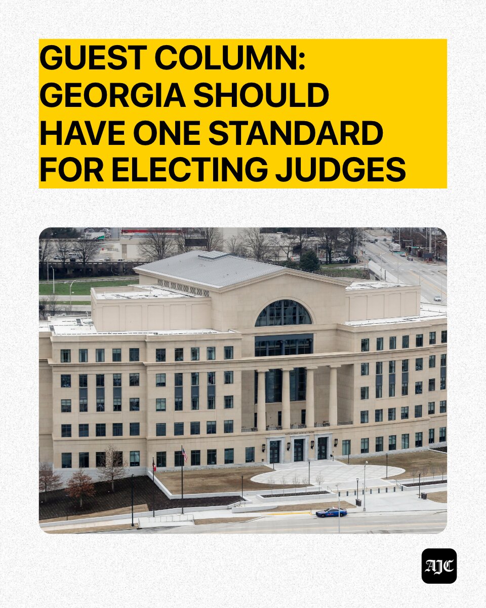 ajc's tweet photo. Two former Georgia governors, Nathan Deal and Roy Barnes, say: "Georgia voters should support Amendment 2 and make probate judges elections nonpartisan to remove politics from the judiciary once and for all in the Peach State." https://t.co/TB9viTyhjJ https://t.co/OEaPP0NiJ4