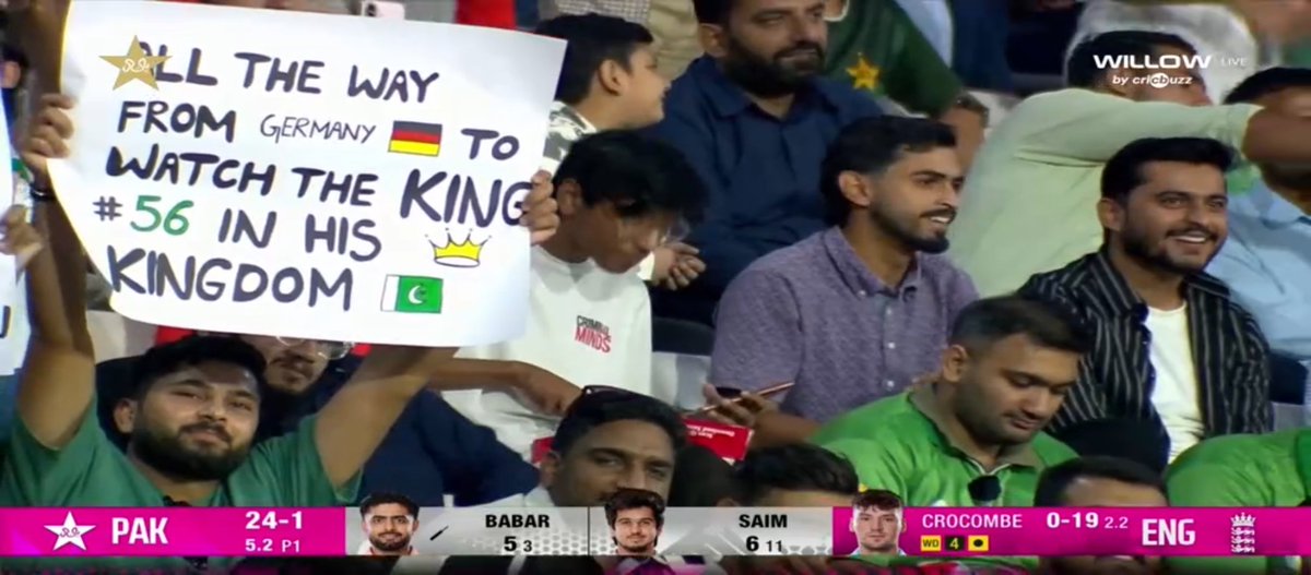 sultan56's tweet photo. 👑 KING BABAR AZAM &amp; HIS CRAZY FAN FOLLOWING! 🇵🇰❤️🔥

One name, millions of hearts! 🫶
Wherever King Babar goes, his fans show their love and support. 👑💚

THE KINGDOM OF BABAR AZAM! 🐐🏏

Are you a true King Babar fan? 👑👇

#BabarAzam #KingBabar #PakistanCricket #CricketFans https://t.co/cqx4mBU4r8