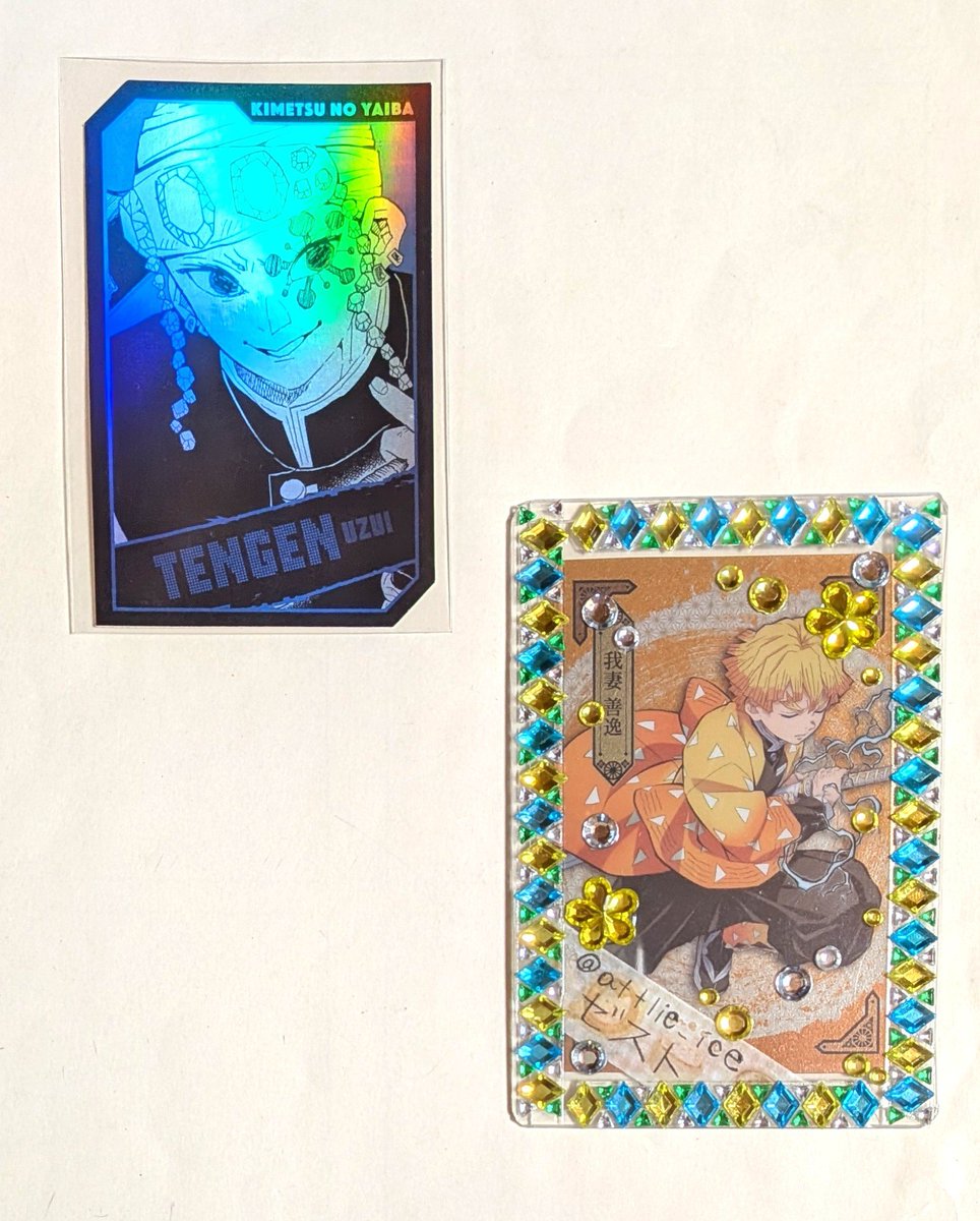 attlie_ice's tweet photo. 鬼滅の刃 キャラクターズ ホロカード コレクション 第1弾

宇髄 → 善逸

上記の内容にて交換していただける方はいらっしゃいますでしょうか？

郵送、もしくはお日にち相談で大阪市内お手渡しにてよろしくお願い致します。 https://t.co/GH7RNsu3JI