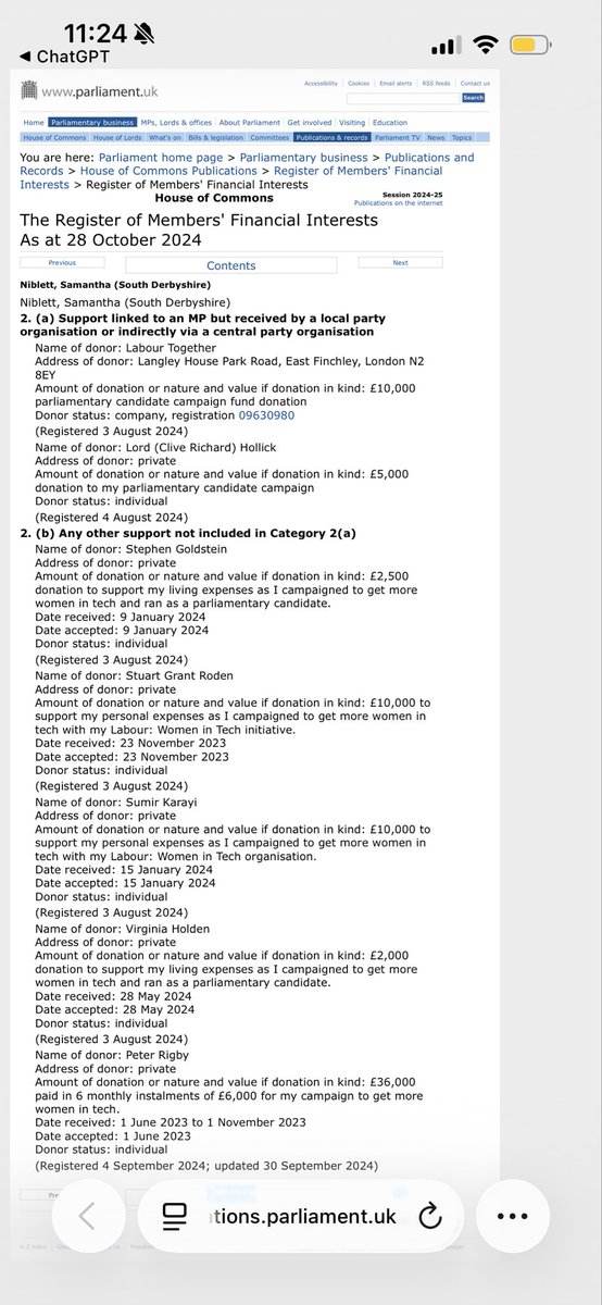 Sorelle_Arduino's tweet photo. Samantha Niblett received £15k in donations towards her MP campaign

She also received £24.5k in donations towards her living/personal expenses, is living expenses normal?

She also received £36k to support her ‘Labour women in tech’ work but nowhere says what it was spent on 🤨 https://t.co/Cv4fkKZVG9