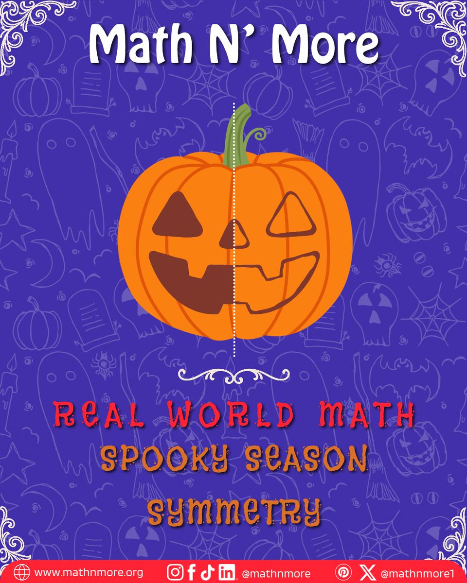 MathNMore1's tweet photo. 🎃 Spooky season meets math! 👻 Can you spot the line of symmetry in a jack-o'-lantern? 🔍

Math is everywhere, even in pumpkin carving!

#Halloween #Symmetry #MathNMore #MathIsLife https://t.co/LUMc3S81yi