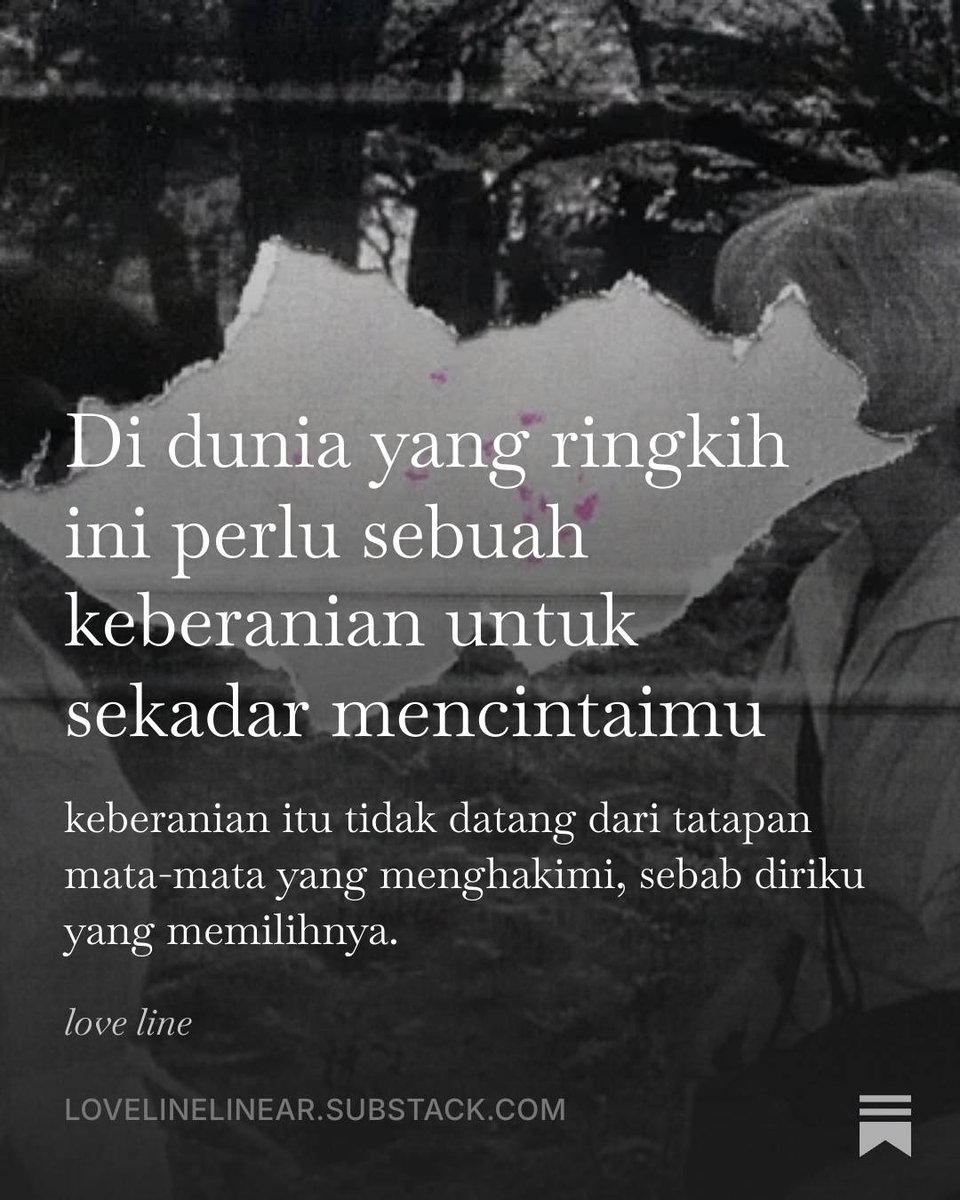 pencorner's tweet photo. Di dunia yang ringkih ini perlu sebuah keberanian untuk sekadar mencintaimu. https://t.co/Bqjy0kthj2