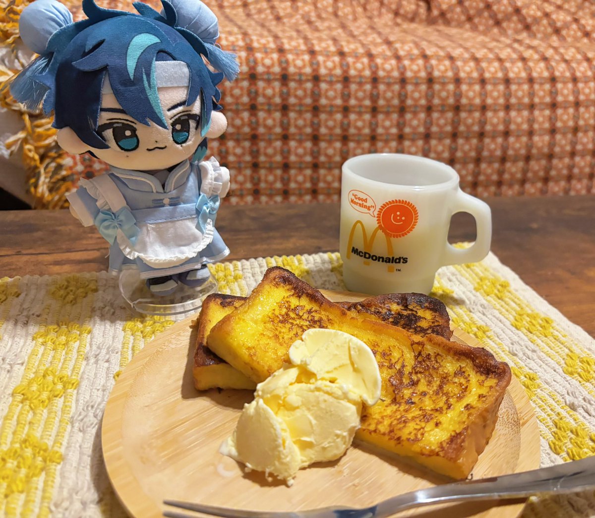risan_1014_sub's tweet photo. フレンチトースト作った🍞🥛🧸🍯
 #Senanigans https://t.co/shbT9iMClz