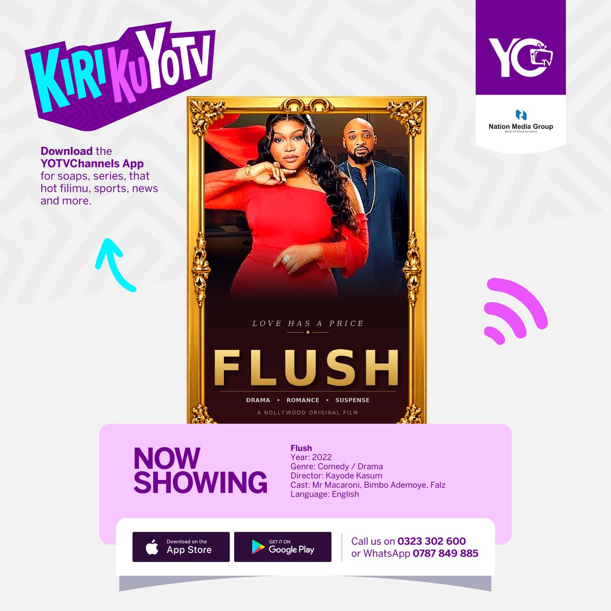 DembeFm's tweet photo. Love Has a Price – Flush is now streaming on #YoTV!
Comedy meets drama. 

Download the YoTV Channels App on Google Play or the App Store and watch now! https://t.co/kXl2cPt30g