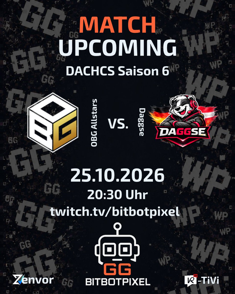 BitBotPixel's tweet photo. DachCS Masters S6, Spieltag 2
Phase 2
Die @daGGse5k hatten eine schwere Phase 1, man hat sich teils sehr stark präsentiert, konnte sich aber nicht dafür belohnen. 
OBG konnte die Daggse schon in Phase 1 im Eröffnungsmatch besiegen. Ob das nochmal gelingt.

@daGGse5k @dachcs @KR_TiVi 

#esport #dachcs #moderation #cs2 #bitbotpixel