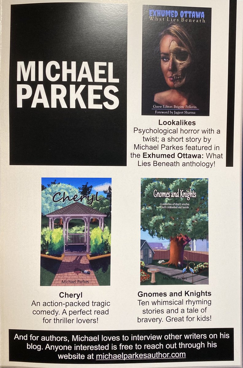 PichaelMarkes's tweet photo. I have a tragic-comedy novel, a collection of short stories for kids, and more recently an anthologized short horror story too!

Cheryl &amp; Gnomes and Knights can be found on Amazon, while Lookalikes can be found bought through my blog as an ebook.

The links are in the comments! https://t.co/0bOwiPytMR