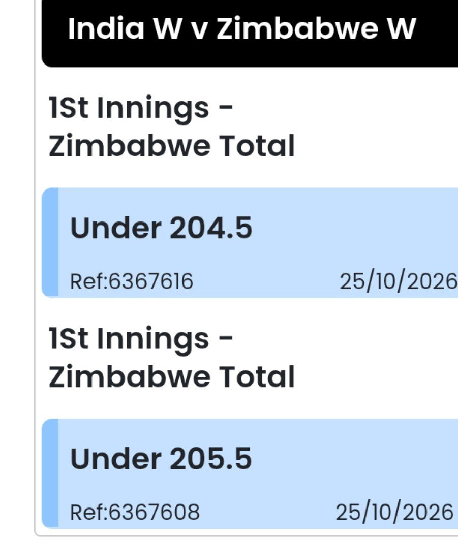 OddSphere03's tweet photo. Rarely do live punts these days, but let’s see how this one goes. 

#INDvsZIM #ODI #IND https://t.co/jDMyuNcG0m