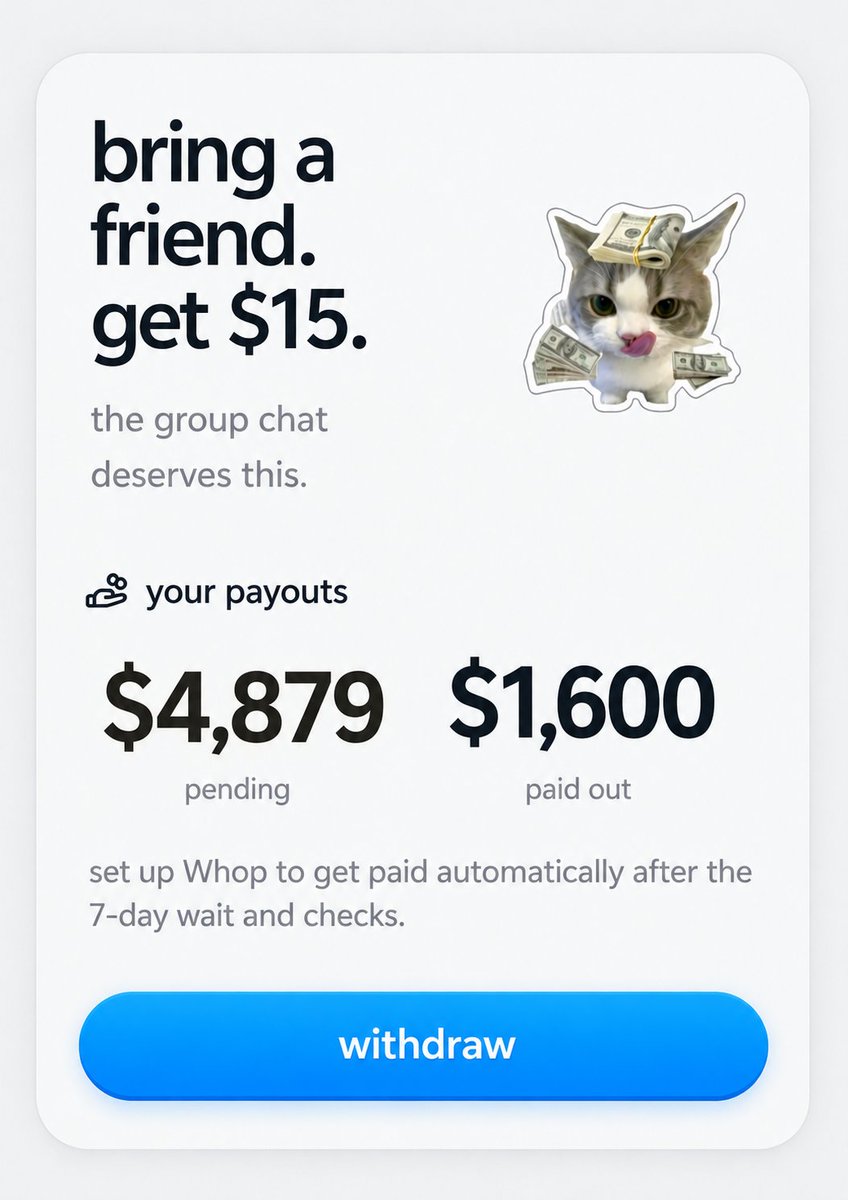 META_STARx's tweet photo. 🔥 Folk AI: Chat with AI & Earn Referral Rewards! 🤖💸

💰 Referral rewards
• Earn up to $15 per eligible referral
• Some regions may qualify for $5 instead
• Your friend must join through your personal referral link
• They must send 15 messages from their own account
• Folk checks eligibility periodically; 15 messages don't guarantee a reward

🛠️ How to get started

1️⃣ Register: https://t.co/wuEshPMJwJ

🎟️ Referral code: " 42ku37hx "

2️⃣ Join using my referral link:
🔗 https://t.co/TKXwXuSkTk

3️⃣ Connect your Telegram account by following the on-screen instructions.

4️⃣ Open Folk on Telegram and start chatting with the AI.

5️⃣ Complete the required messages and invite friends using your personal referral link.

💸 How payouts work

• You must be 18+ to qualify for cash rewards.
• Eligible rewards have a 7-day waiting period after approval.
• Set up your Whop payout account to receive payments.
• Payouts are subject to eligibility checks and the platform's terms.

⚠️ Important: Rewards are not guaranteed. Country eligibility and payout requirements may vary. Verify the official terms before connecting your account.

#FolkAI #AI #Telegram #Rewards