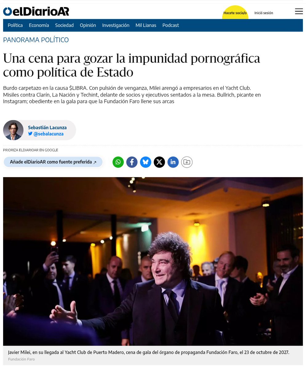 MConurbasic's tweet photo. Acá están algunos de los que pagaron U$S 300.000 para la cena de la Fundación Faro, cuna de padófiIos y fascistas, en dónde se deleitaron con un presidente TOTALMENTE BROTADO, pidiendo venganza y quemar en la hoguera a periodistas por mostrar que es un ESTAFADOR:

-Peter Lamelas
-Todos los ministros
-Los virgos Fuerzas del Cielo
-Legisladores del PRO
-Rubén Cherñajovsky (Newsan, Transener)
-Martín Migoya (Globant)
-Horacio Marín (YPF)
-Manuel Santos Uribelarrea (MSU Energy)
-Adrián Werthein (DirecTV, agro)
-Mariano Bosch (Adecoagro, Profertil)
-Claudio Belocopitt (Swiss Medical)
-Directivos de Edenor, Edesur
-Bulgheroni
-Ricardo Markous (CEO de Tecpetrol)

A varios de estos les es IMPOSIBLE explicar de dónde sacaron 300.000 dólares para una cena patética...