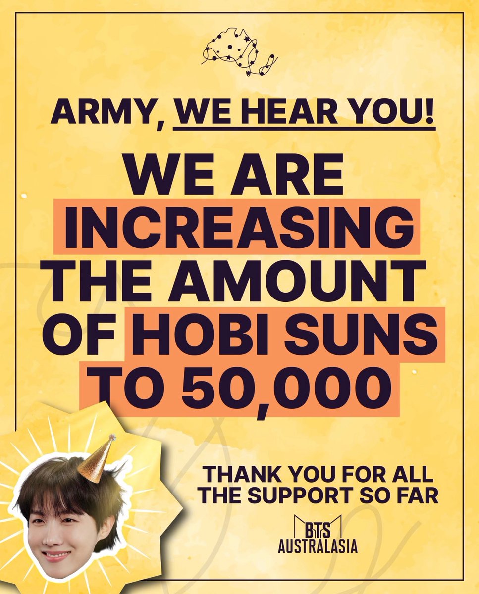 HOPEPlCS's tweet photo. If you can, please donate to hobi's birthday project in Australia! You can find the donation links in the tweet below ⬇️ https://t.co/ZUFFz5pw3b