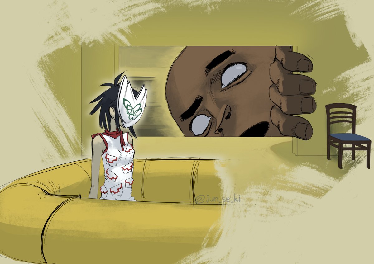 jun_se_ki's tweet photo. Plastic Beach × Backrooms Still Lifes  #Gorillazfanart https://t.co/ZGfMQSDFWr