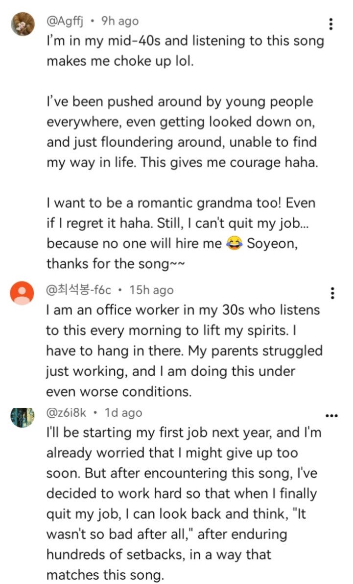 Dynamitesheep's tweet photo. Soyeon antis: "how can someone who hasn't worked in an office write a song about quiting😡🤬"

Korean office workers (worker from all kinds of fields): https://t.co/rTxUf8PWPL