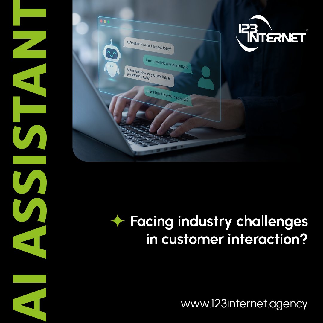 123INTERNET's tweet photo. 🌐 Facing industry challenges in customer interaction? AI conversational assistants can revolutionise your communication strategies.

They provide efficient, round-the-clock engagement, enhancing customer satisfaction without adding strain to your team.

123 Internet's AI chatbots offer personalised solutions to improve customer interaction and support sales.

Transform your customer interaction strategy with us.
https://t.co/PeWcgDtmxV

#AI #CustomerInteraction #IndustryChallenges #Chatbots #SalesSupport #DigitalSolutions #123Internet #AItechnology