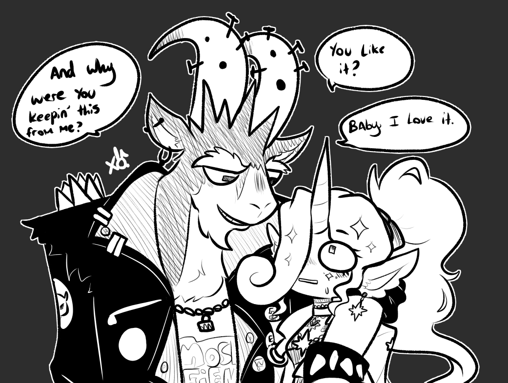 XObunny04's tweet photo. Billy Discovering Celeste's half unicorn form.

He likes what he sees. Good for him 😄

Enjoy morning GlitterPunk. https://t.co/OUrAiFNfxR