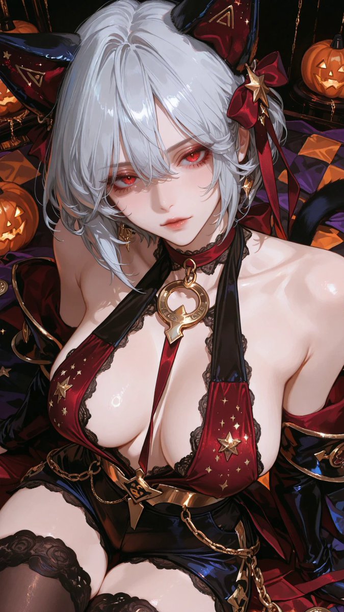 TicaTica46's tweet photo. Trick or Treat…？🐈‍⬛❤️

悪戯好きな猫、リリアのマジックにかかってみる？
今日はちょっと豪華に4枚お届けします🪄

Midnight Cat Magician ✨

SFW Illustration https://t.co/hHgi6T9nWT