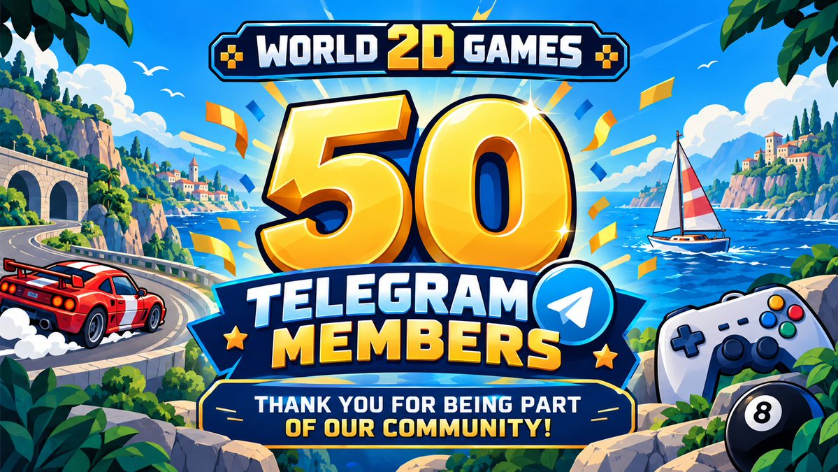 World2DGames26's tweet photo. 🎉 50 members in our Telegram community!

Thank you to everyone joining W2D Games, playing and sharing feedback. Every member counts! 💙🎮

Let’s keep growing together!

#W2DGames #IndieGames #GamingCommunity https://t.co/qEafbjbojE