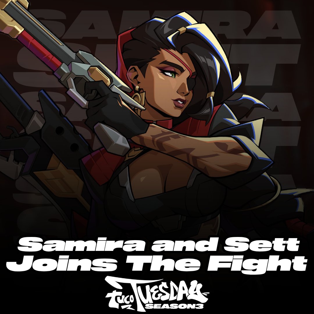ForceBlockFGC's tweet photo. Samira and Sett are joining the fight this Tuesday, if you want to make history as the best Samira, Sett, or both, sign up for Tuco Tuesday Vol. 56 at the link below!

🆓Free entry
🌎Open to Na, Latam, and EU
🤝Mixed Bracket https://t.co/8gplvV3CG3