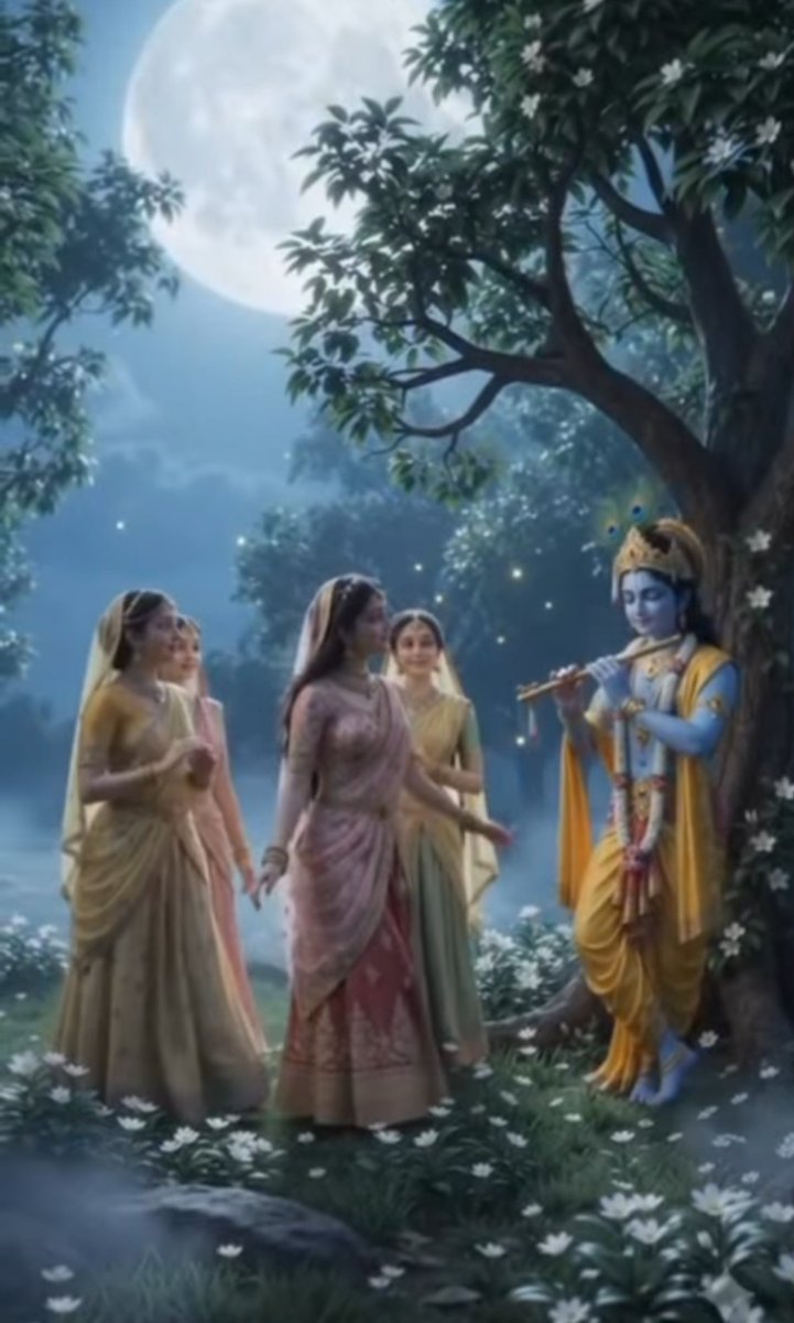 Lovepettyquotes's tweet photo. On #Sharad_Purnima , the universe overflows with grace.

Mā Lakshmi showers abundance on the vigilant seeker.

The nectar of SriKrishna's cosmic Raas Leela heals the soul with pure spiritual bliss.

The full moon illuminates our consciousness with its 16 divine virtues.

🙏🪷🌝 https://t.co/1gso00OIMs