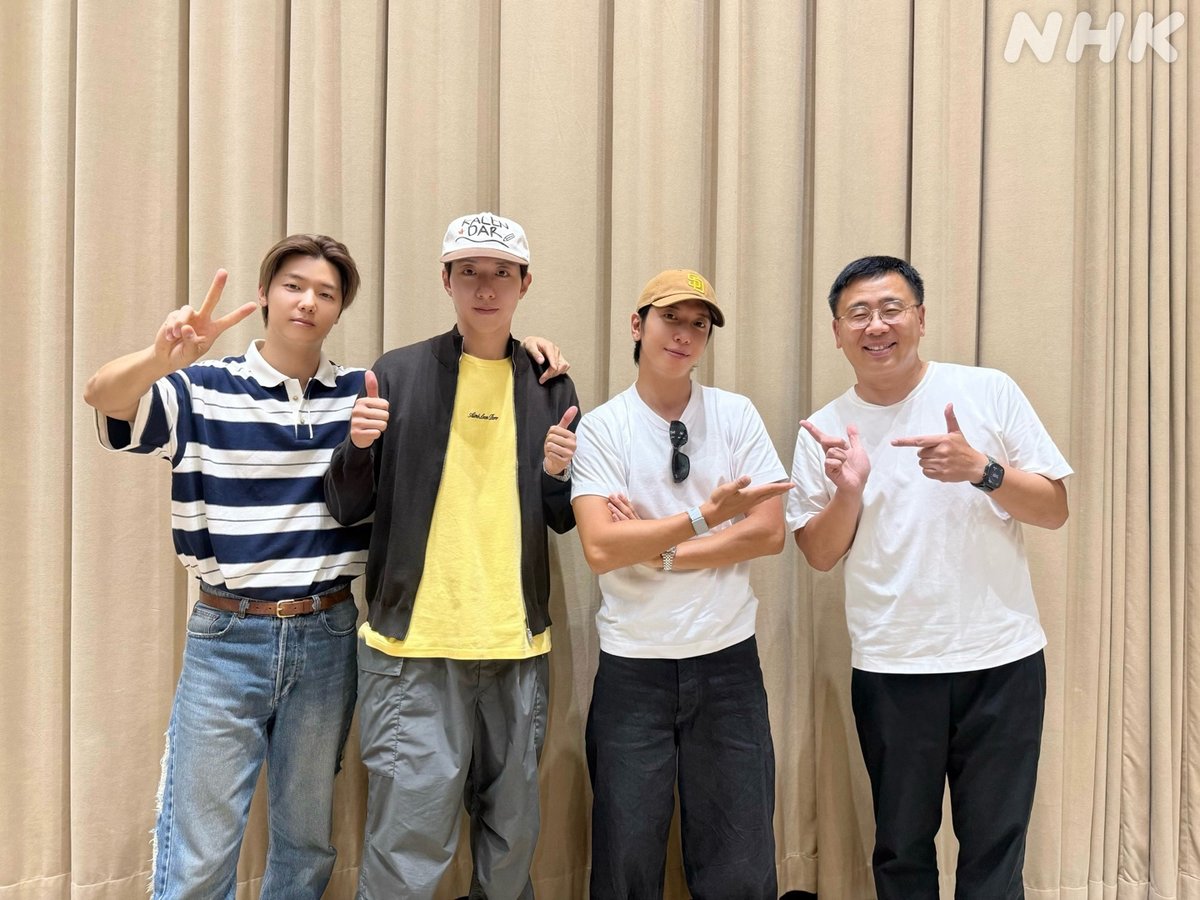 nhk_pop_a's tweet photo. 【 #배상훈 ? #古家正亨 ? の #pop_a 】
今夜は、#CNBLUE がスタジオに登場しました💙
3人揃っての出演は、約6年ぶり！大盛り上がりの50分間でした😆🎶

📣聴き逃した方＆もう一度聴きたい方は⬇️
放送後1週間以内であれば何度でも楽しめます！
🔗https://t.co/RDWg9JpTpf https://t.co/VPGwO8X8iy