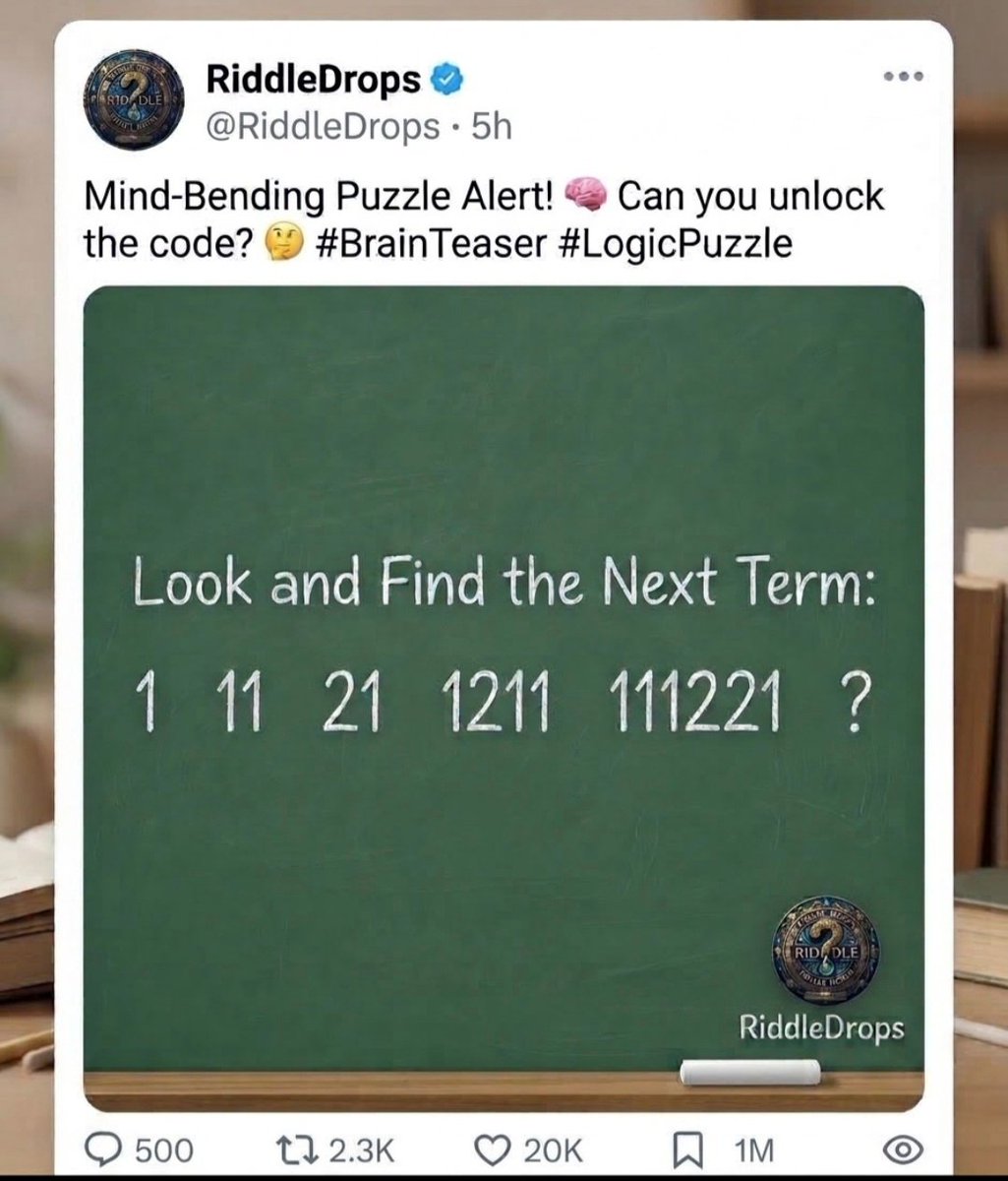 RiddleDrops's tweet photo. Put your brain to the test! 
Can you figure out the pattern and find the missing number? https://t.co/CfBrjKfkXX