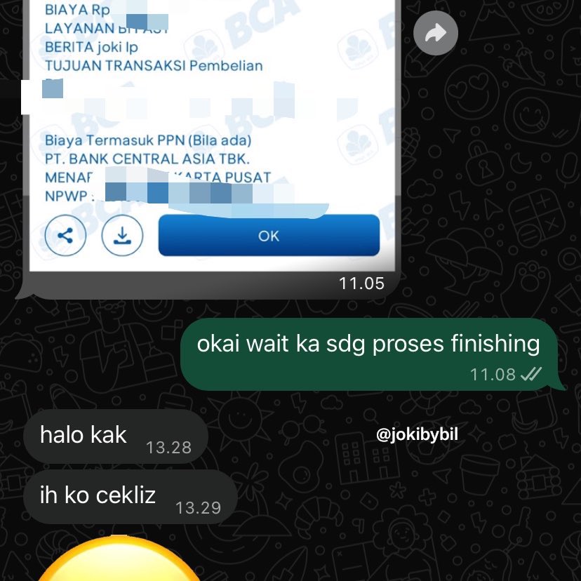 fzznaa's tweet photo. #jokibybil alhamdulillah masuk lagi 😍😍 hppyy wisuda kaka, terimakasih sudah membersamai jokibybil, selamat melanjutkan ke profesi 💅🪽 📖

#zonauang #askep #jokitugas #jokiaskep #jokikeperawatan #zonabu https://t.co/tXyjnjUkYZ