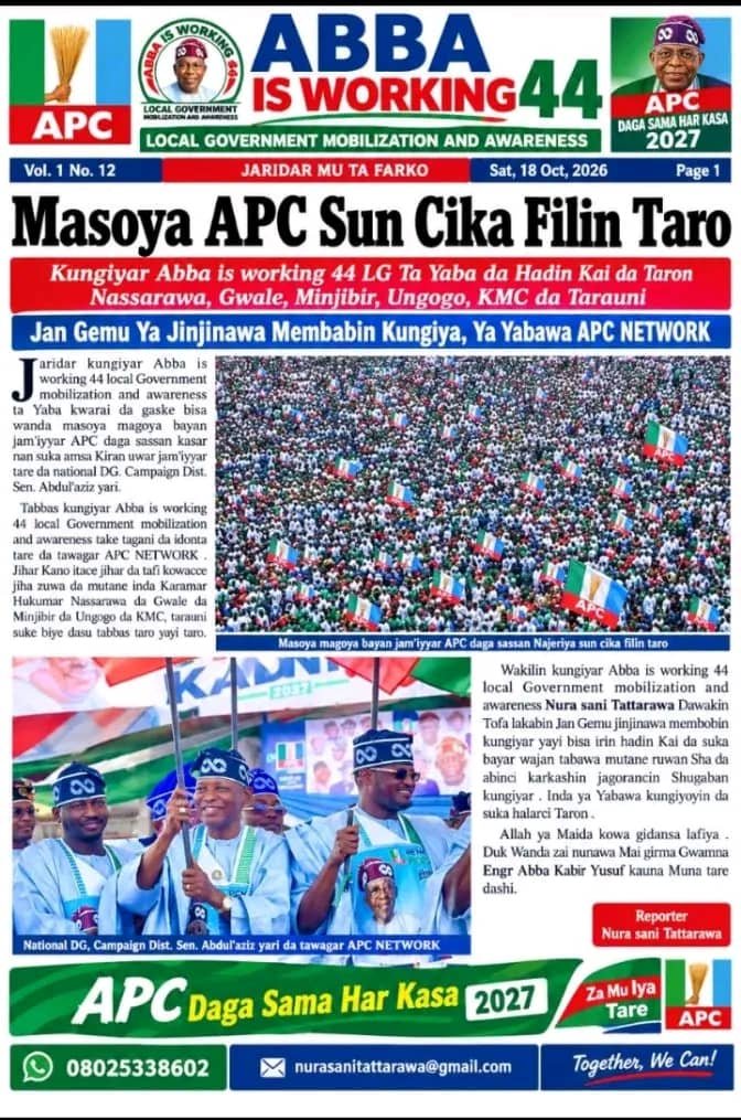 AREWAGENTLE2020's tweet photo. APC 2027

More pictures from the Presidential Campaign Flag-Off in Kaduna yesterday 😎😎
#ArewaForAsiwaju
#Arewa4Asiwaju
#Tinubu2027
#Radda2027
#APCFlagOff
#RenewedHopeInKaduna https://t.co/jeFIpCe3U7