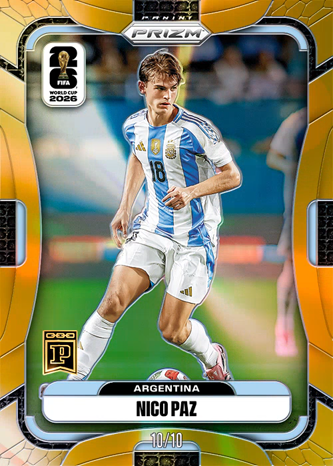 paninitracker's tweet photo. ⚽ Nico Paz #10/10 SOLD for $300.00 (0.13 ETH)

2026 Panini NFT Prizm World Cup Soccer · Base Prizms Gold

Buyer: z95EpAb87 👤 https://t.co/cXgGQz3cZq

See more #NicoPaz for sale 👉 https://t.co/dC5ub4DSbW

#whodoyoucollect #nft #PaniniNFT #PaniniBlockchain https://t.co/qOqm04G3o8