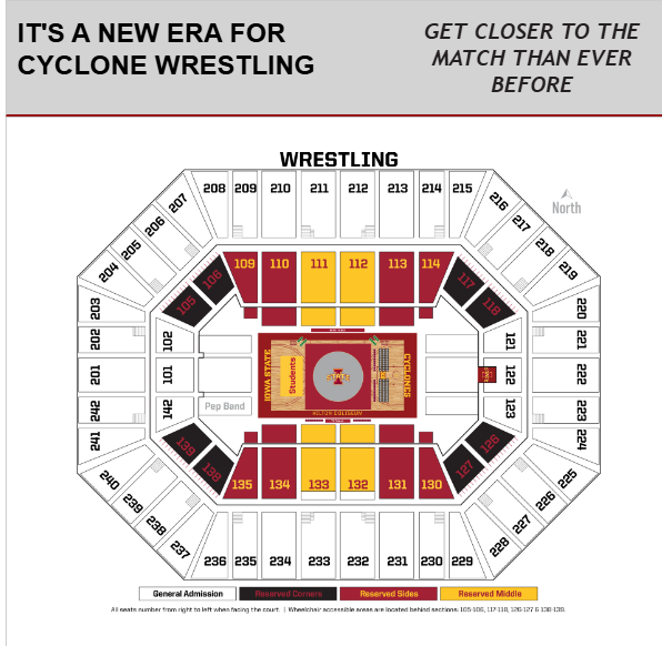 CycloneWR's tweet photo. 🗣️ ONE WEEK OUT! 

Students, you make a difference and we're moving you right on top of the action! See you Nov. 1 at our first dual.

- Mat side student section 
- Added floor GA seating
- The stage returns Jan. 10 against Arizona State

🌪️🚨🌪️ https://t.co/STSB1VuKDQ