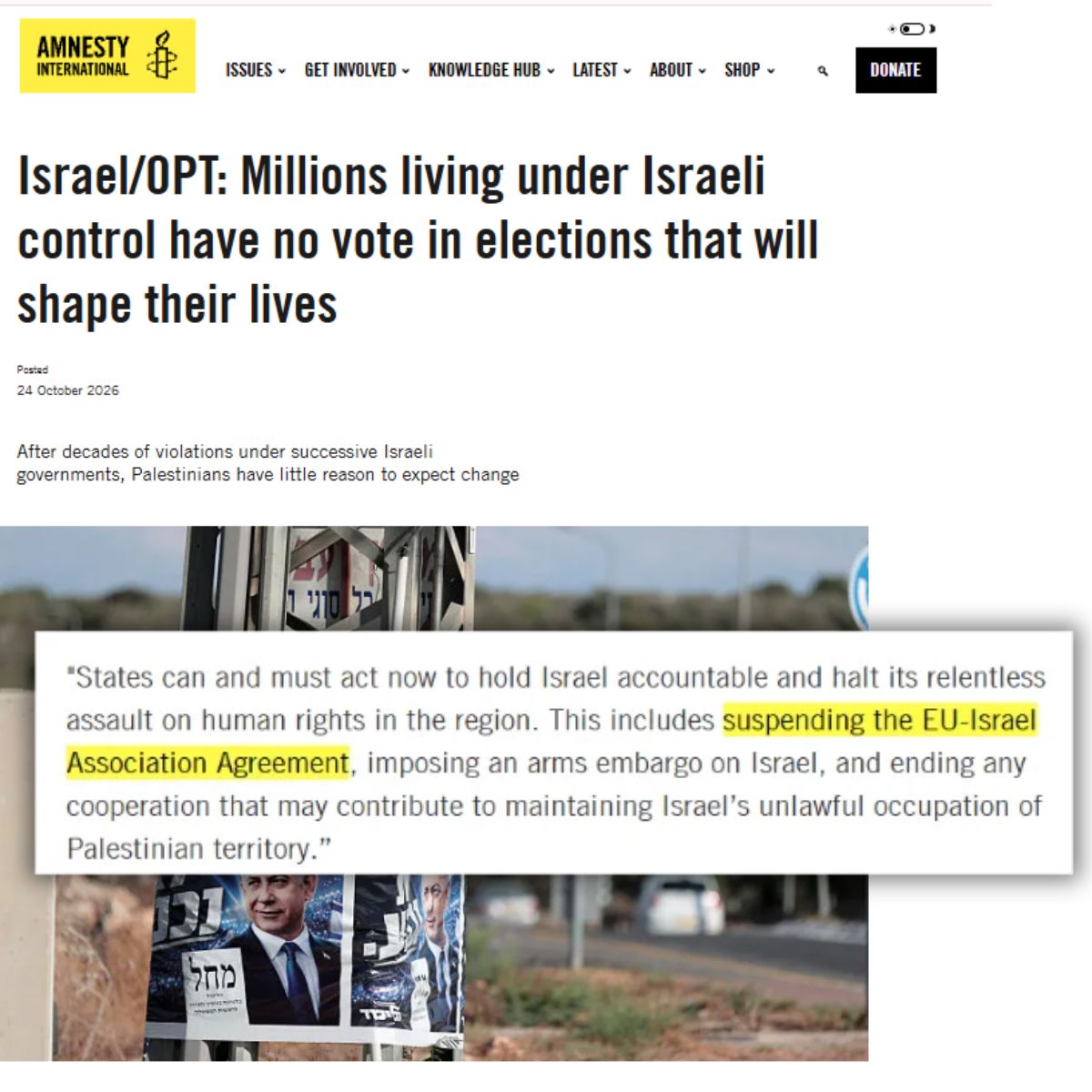 NGOmonitor's tweet photo. Ahead of Israel’s election, @amnesty once again presents a selective narrative instead of the full picture, highlighting Palestinians’ ineligibility to vote in 🇮🇱 while omitting that Abbas postponed Palestinian national elections AGAIN this month. >> https://t.co/8ll25T2nbh