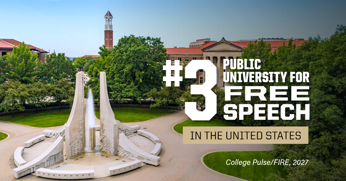 LifeAtPurdue's tweet photo. The numbers are in from College Pulse and @TheFIREorg. 📈 

Purdue ranks No. 3 among U.S. public universities for its dedication to encouraging free and open debate for its students.  

Read more about the 2027 College Free Speech Rankings. 👇 https://t.co/g4HdLhljGC https://t.co/IATJMCBI8R