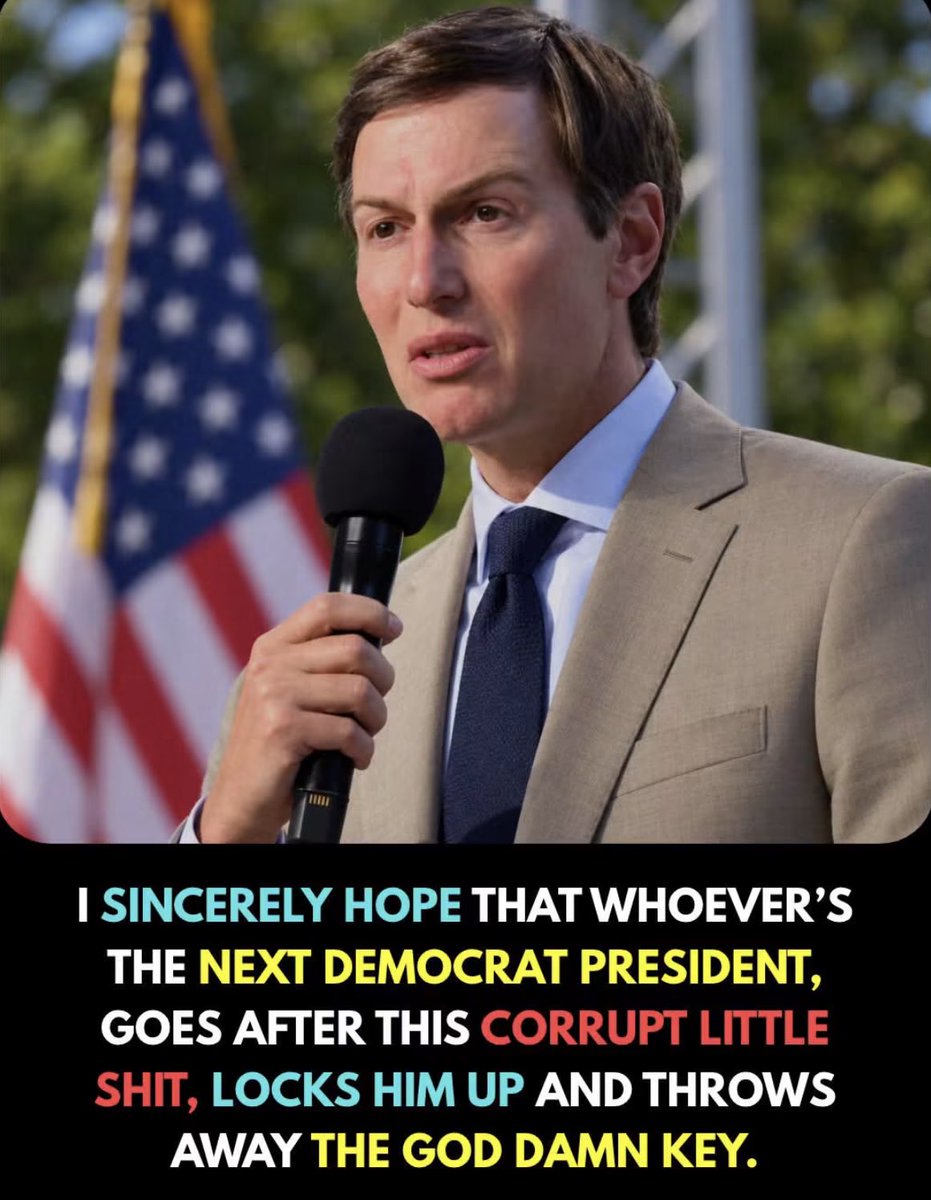 AnnieForTruth's tweet photo. Yes, pretty boy Jared Kushner needs to be investigated for his criminal activities including why Saudi Arabica gave him $2 billion dollars with no explanation. I think Jack Smith would do a fine job! ✅ https://t.co/AyKN2tSfwP