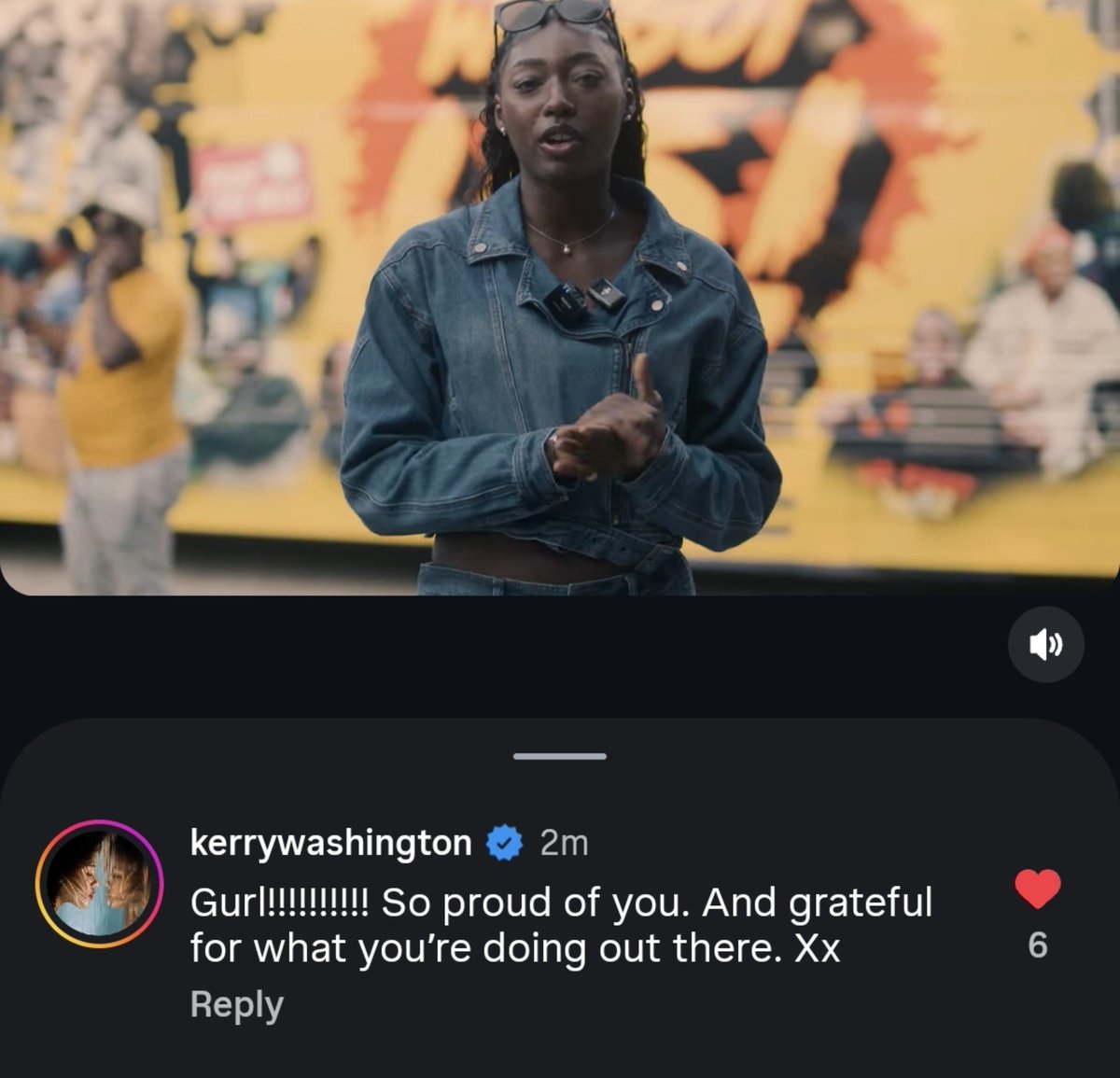 TRY_ONNN's tweet photo. Kerry Washington in the comments showing love to Aniya Harvey as she spoke about voting. https://t.co/tpNoq26Qxr
