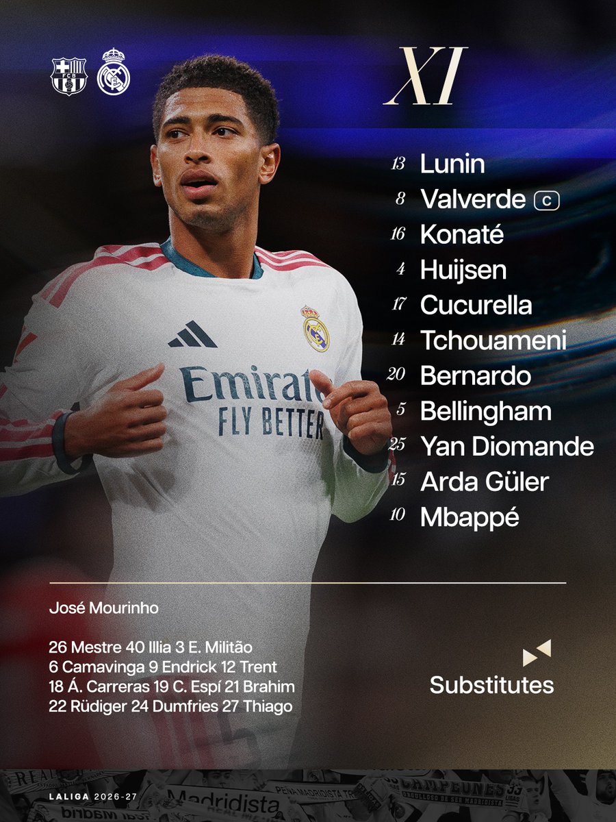 realmadridarab's tweet photo. 📋✅ التشكيلة الأساسية أمام برشلونة !  
🆚 @FCBarcelona https://t.co/QCoaXaOqIG