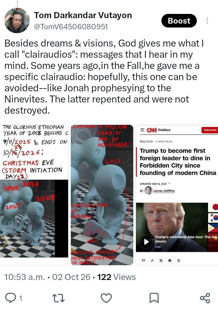 TomV64506080951's tweet photo. This Glorious Ethiopian year of 2018 ends on Wednesday (10/28: the date of Q's 1st post), which is the day that Noah's Flood began. https://t.co/cnO6CR94tj