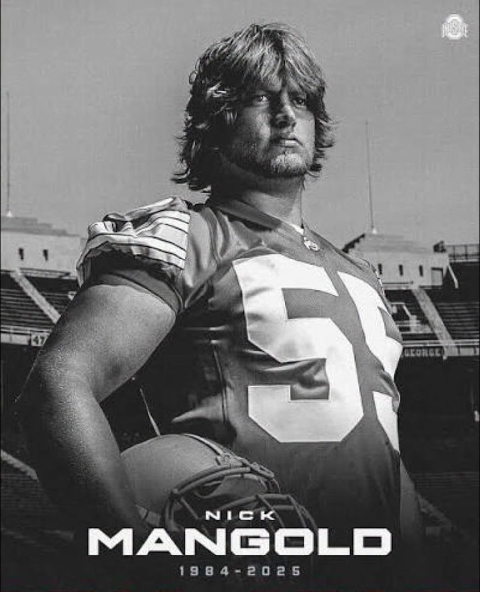 Buckeye_Nation's tweet photo. One year ago tonight, we lost Nick Mangold at 41. 

@nickmangold 🙏🏼

The seven-time Pro Bowler needed a kidney and ran out of time. More than 100,000 Americans are still waiting. Register as an organ donor or give blood. 

Forever a Buckeye. 

#NickMangold #BuckeyeNation https://t.co/RcLv9Sgjlt
