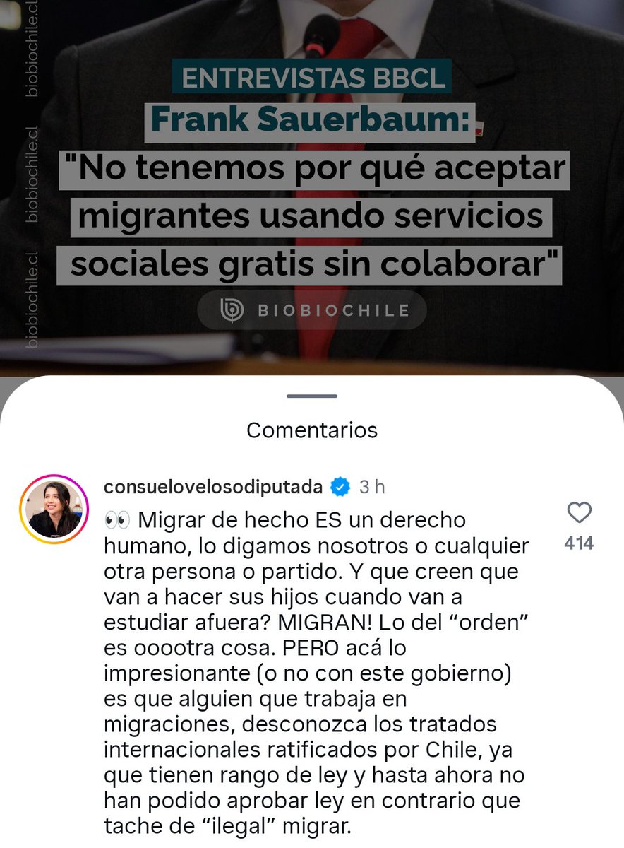 narbonachile's tweet photo. Oye, @velosodiputada después no anden haciendo política desde la vereda de la regulación migratoria, si ustedes son todos pro ilegales.
Siempre se ha sabido que están a favor del "nadie es ilegal" y "migrar es un derecho" y está bien que los transparenten al electorado chileno. https://t.co/4osTyFBI7G
