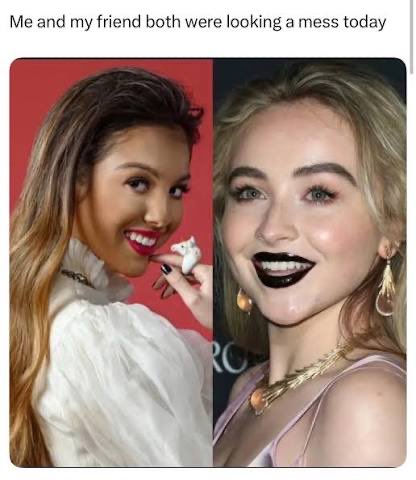 taybrianaism's tweet photo. i hate gay halloween cuz wdym you’re sabrina &amp; olivia looking a mess together😭 https://t.co/zATVGNZ5zp
