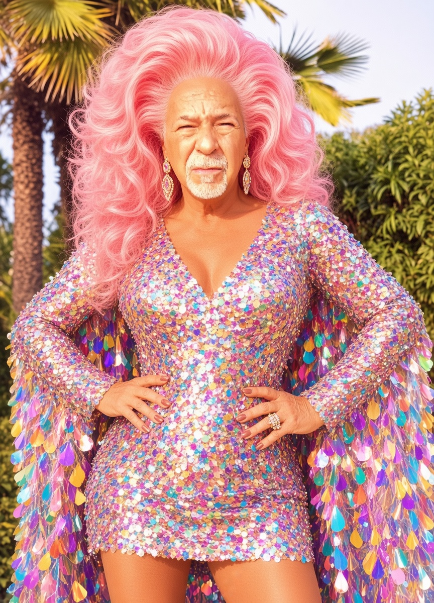 RacePoutina's tweet photo. QUI A FAIT ÇA? 
Je ne le répéterai jamais assez, on met la perruque après le maquillage, les filles! Je veux bien que vous fassiez du social avec @Walter_Boujenah de Charenton, mais on ne transige pas avec les règles du make-up! 

Qui peut me proposer une version maquillée? https://t.co/cr6f5O3rJt