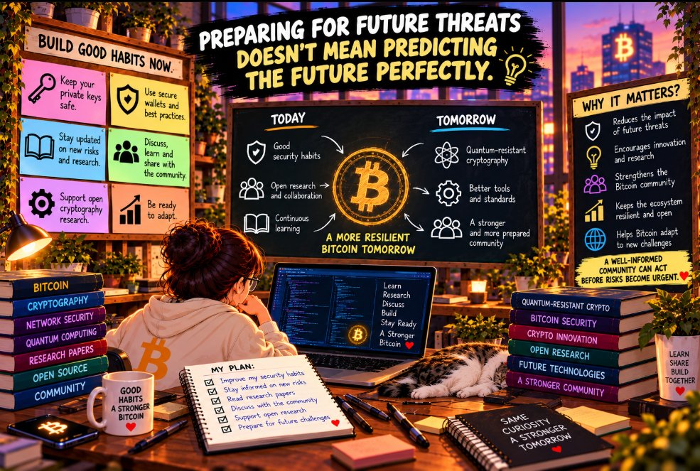 defitaitan's tweet photo. Preparing for future threats doesn’t mean predicting the future perfectly. It means building good habits now, supporting open cryptography research, and staying ready to adapt. Bitcoin’s resilience depends on continuous learning and a community willing to act before  @1096361BTC https://t.co/UsHb6D0onw