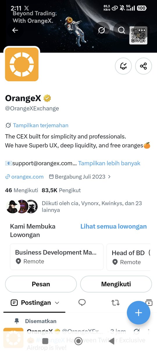Based_Vincent's tweet photo. @OrangeXExchange Done ✅ 
Much love appreciate @OrangeXExchange &amp; Team 💛🍊 https://t.co/OxSaQIjrIo