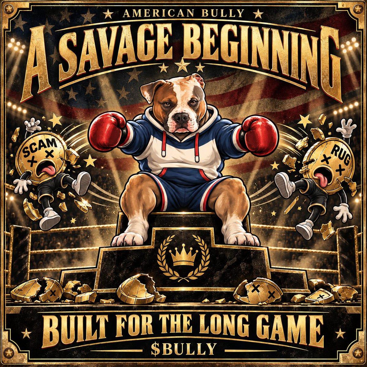 ABULLYCOIN's tweet photo. A long time coming. A savage beginning.

We're here to build something massive, not flood your feed and get suspended by X. The plan is years, not a weekend of noise.

Once we bond, we'll update Dexscreener and hit the market hard.

100 rounds ahead. Less barking. More bite.

Welcome to $BULLY. Enjoy the ride.
