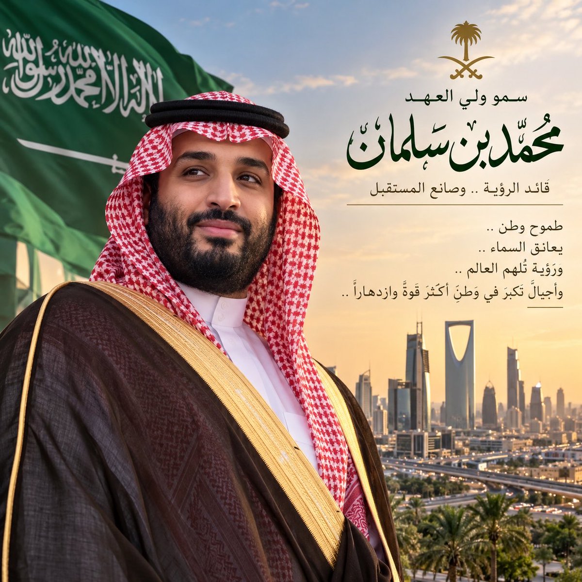 Sbogjg's tweet photo. #ولي_العهد 

سمو سيدي ولي العهد الأمير محمد بن سلمان 🇸🇦💚
طموح وطنٍ يعانق السماء، ورؤيةٌ ترسم ملامح المستقبل، وأحلامُ أجيالٍ تكبر مع كل إنجاز.
اللهم احفظ سمو ولي عهدنا، ووفّقه وسدّد خطاه، وأدم على وطننا عزّه وأمنه وازدهاره. 🇸🇦💚 https://t.co/fFjEr8ocLO