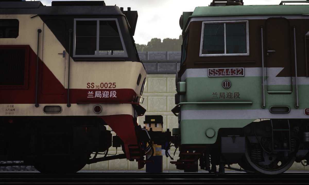 wclspaner1's tweet photo. #realtrainmod #RTM_SS 長い坂を通過するため、韶山7C形電気機関車に補機として韶山3形電気機関車が連結されている。 https://t.co/MTOKxtlBND