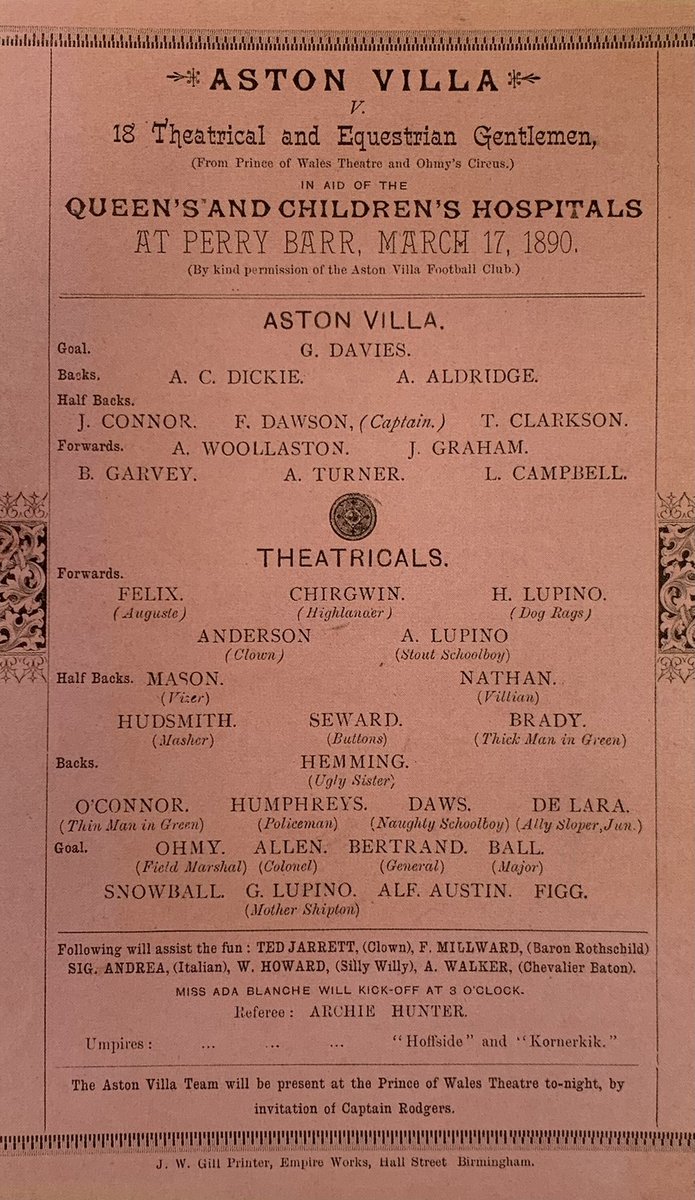 Primetimeperry's tweet photo. Vintage Villa

I love to post about our history and this photo fascinates me. Ft in the book the first 150 years.
Villa vs Theatricals was a charity fixture that was played for several years at Perry Barr. Look at some of the characters and Villa players wearing top hats🎩

#AVFC https://t.co/yZVDpLUi6I