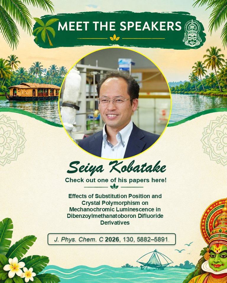 ICCOSS27's tweet photo. Meet Seiya Kobatake, speaker at ICCOSS27! He develops photochromic and photomechanical crystals for fluorescence switching and light-driven motion.
📍ICCOSS27 | June 20–25, 2027 | Kerala, India
🔗https://t.co/7ruMioPjkW https://t.co/2K5yt11kBn