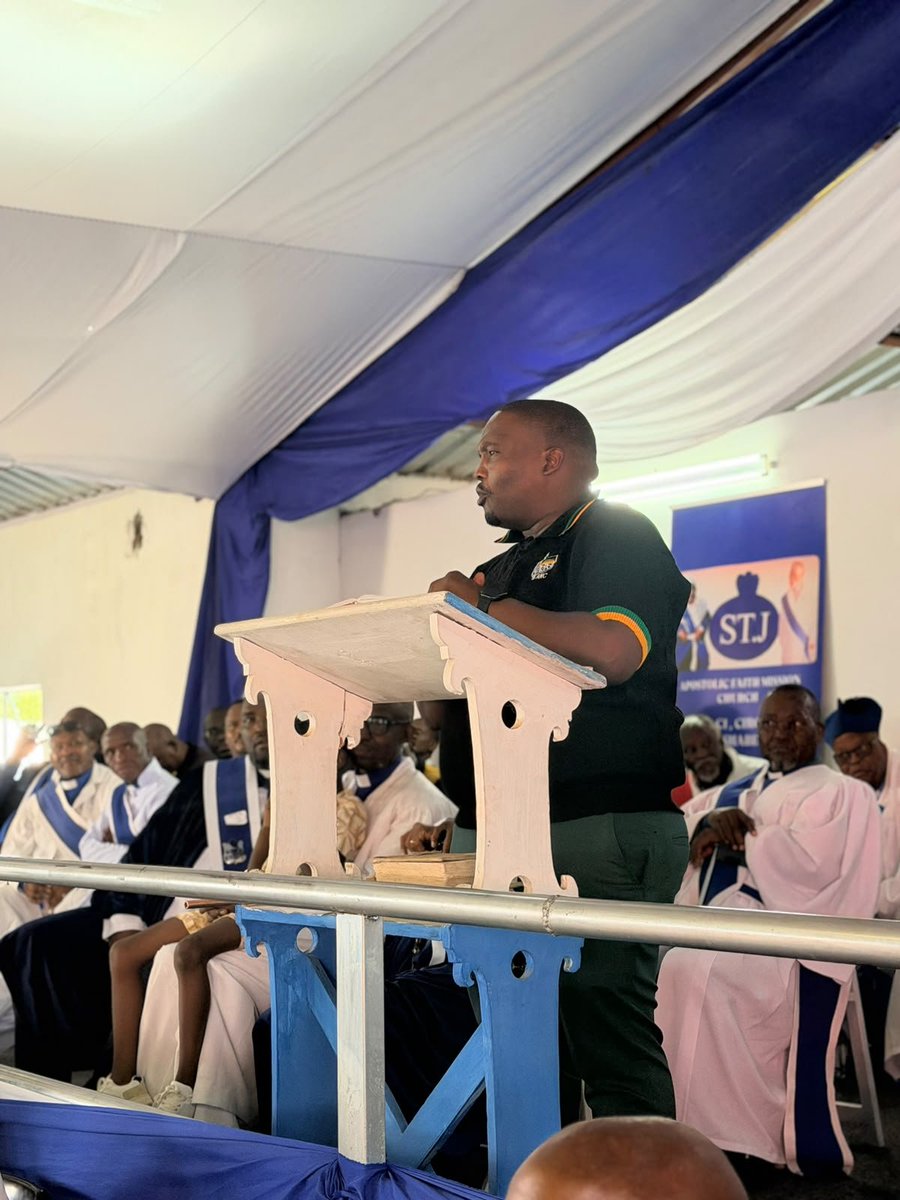 ANCFS's tweet photo. ANC Free State Provincial Treasurer, Cde Mathabo Hlalele, along with PEC member Cde Mapule Dlhamini and Mangaung Regional Deputy Secretary Cde Lulama Titi-Odili, honoured the invitation of St John’s Apostolic Faith Mission Church of Southern Africa in Botshabelo, Mangaung Region. https://t.co/s6JJtudOL8