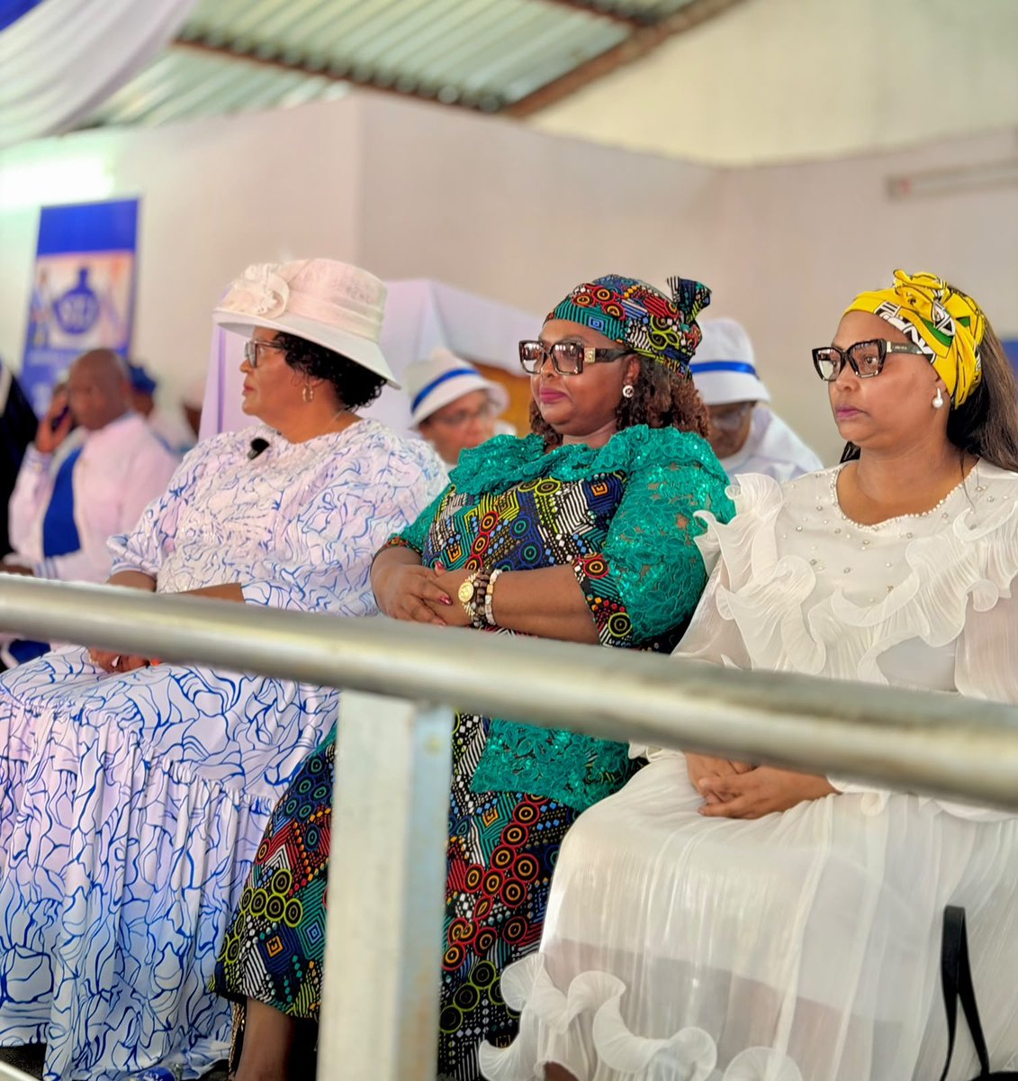 ANCFS's tweet photo. ANC Free State Provincial Treasurer, Cde Mathabo Hlalele, along with PEC member Cde Mapule Dlhamini and Mangaung Regional Deputy Secretary Cde Lulama Titi-Odili, honoured the invitation of St John’s Apostolic Faith Mission Church of Southern Africa in Botshabelo, Mangaung Region. https://t.co/s6JJtudOL8