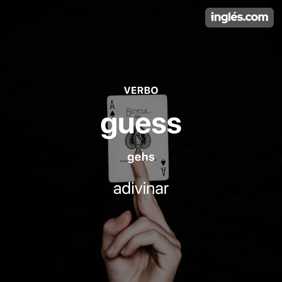 app_ingles's tweet photo. La #PalabraDelDía de hoy es "guess".❓ Por ejemplo: Sara guessed which card I had picked. - Sara adivinó la carta que había elegido.
#StudyEnglish #EstudiaIngles #LearnEnglish #AprenderIngles #Ingles #AprendeIngles #EstudiarIngles https://t.co/BeOYO2ndEK